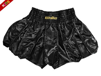 Kanong Muay Thai Boxing Shorts : KNS-139-Black-K