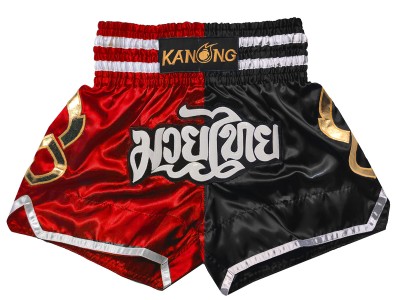 Kanong Kick Boxing Shorts : KNS-143-Red-Black