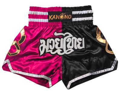 Kanong Kick Boxing Shorts : KNS-143-Rose-Black
