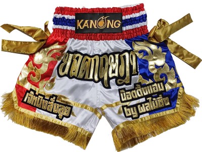 Custom Muay Thai Shorts : KNSCUST-1297-White