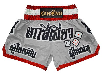 Custom Muay Thai Shorts : KNSCUST-1299-Grey