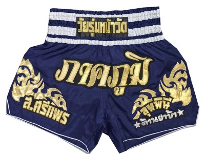 Customized Muay Thai Fight Shorts : KNSCUST-1249-Navy