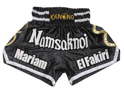 Custom Designed Muay Thai Shorts : KNSCUST-1250-Black