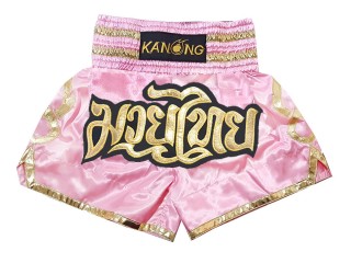 Kanong Womens Muay Thai Shorts : KNS-121-Pink