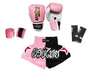 Muay Thai gear Bundle set for Kids : Light Pink