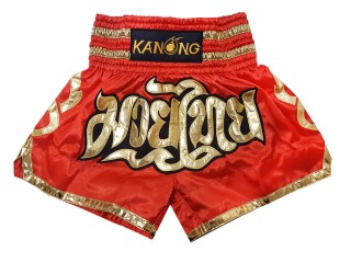 Kanong Thai Boxing Shorts : KNS-121-Red-K