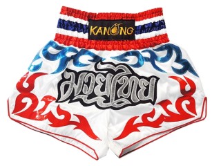 Kanong Muay Thai  Boxing Shorts : KNS-122-White