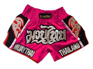 Kanong Retro Kids Thai Boxing Shorts : KNSRTO-207-Pink