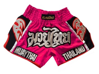 Kanong Retro Kids Muay Thai  Boxing Shorts : KNSRTO-207-Pink