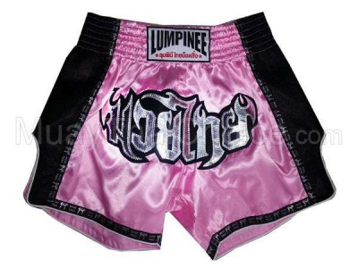 Lumpinee Retro Womens Muay Thai Pink Shorts : LUMRTO-003 Pink