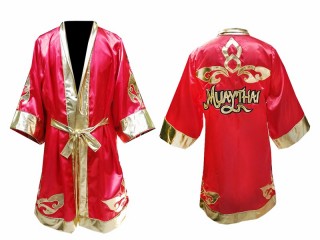 Customized Kanong Boxing Robe : Red Lai Thai