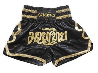 Kanong Women Muay Thai  Boxing Shorts : KNS-121-Black