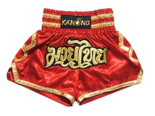 Kanong Muay Thai  Boxing Shorts : KNS-121-Red