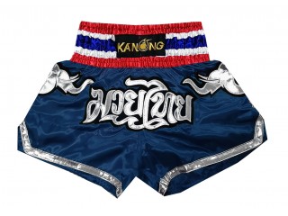 Kanong Elephant Muay Thai Boxing Shorts : KNS-125-Navy