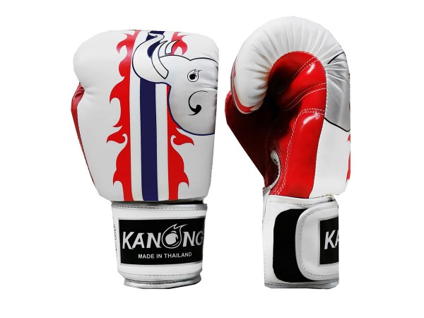 Kanong Thai Boxing Gloves : Elephant White