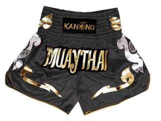 Kanong Thai Boxing Shorts : KNS-126-Black
