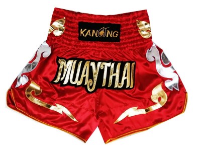 Kanong Muay Thai  Boxing Shorts : KNS-126-Red