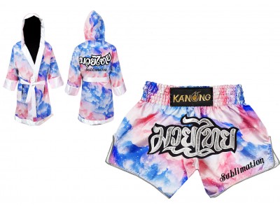 Full Design Sublimation Muay Thai Robe + Thai Boxing Shorts