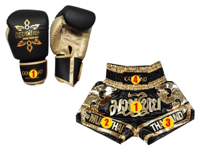 Customised Muay Thai Shorts and Boxing Gloves Set