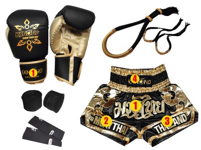 Customised Boxing Gloves and Muay Thai Shorts Set with Complete Gear