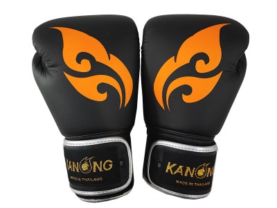 Kanong Microfiber Boxing Gloves : Thai-Wing-Black