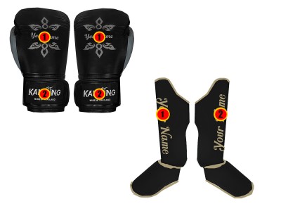 Customize Muay Thai Kick Boxing Gloves + Shin Pads