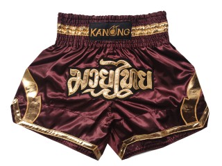 Kanong Muay Thai Boxing Shorts : KNS-144-Maroon