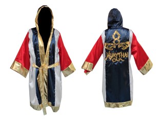 Customized Kanong Muay Thai Boxing Gown : KNFIR-120-Navy