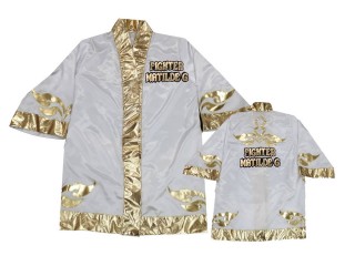 Custom Muay Thai Boxing Gown : KNFIRCUST-001-White