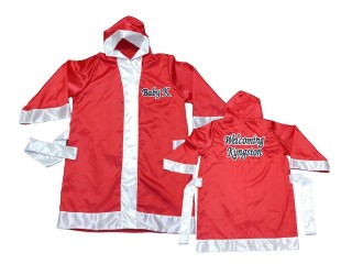 Kanong Muay Thai Boxing Fighting Robe : KNFIRCUST-002-Red