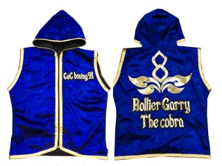 Customized Kanong Muay Thai Boxing Hoodies : KNHODCUST-001-Blue-Gold