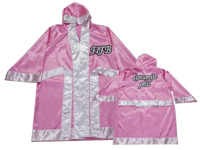Custom Muay Thai Pink Boxing Robe : KNFIRCUST-002-Pink