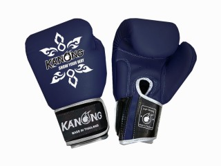 Kanong Genuine Leather Muay Thai Boxing Gloves : Navy