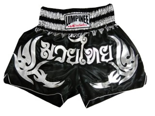 Lumpinee Children Thai Boxing Shorts : LUM-050-Black-Silver-K