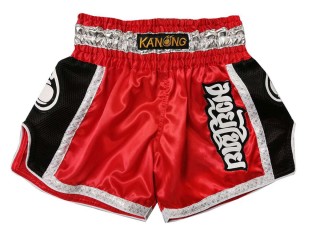 Kanong Retro Kids Muay Thai Boxing Shorts : KNSRTO-208-Red