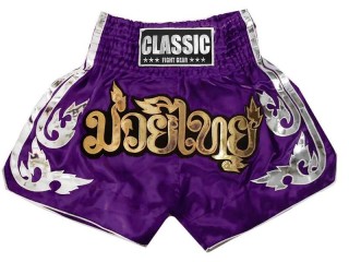 Classic Muay Thai Kickboxing Shorts : CLS-015-Purple