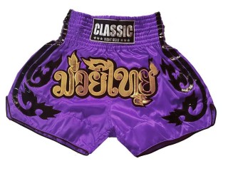 Classic Thai Boxing Shorts : CLS-016-Purple