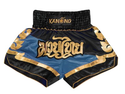 Kanong Muay Thai Boxing Shorts : KNS-123-Black-Navy