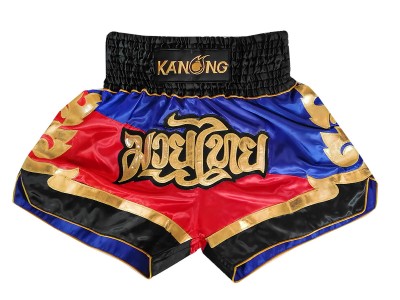 Kanong Muay Thai Boxing Shorts : KNS-123-Blue-Red