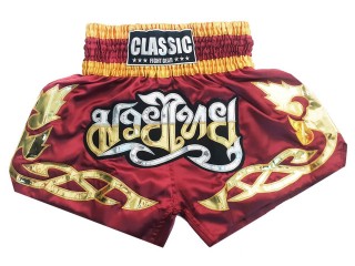 Classic Maroon Thai Boxing Shorts : CLS-002
