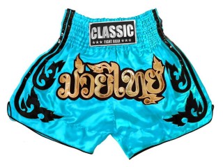 Classic Muay Thai Boxing Kickboxing Shorts : CLS-016 Skyblue
