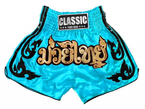 Classic Muay Thai Fight Shorts for ladies : CLS-016 Skyblue-W