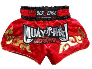 Boxsense Muay Thai Kick Boxing Shorts : BXS-092-Red