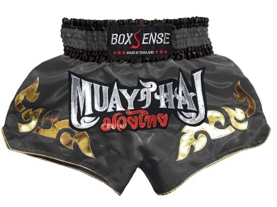 Boxsense Muay Thai Kick Boxing Shorts : BXS-092-Grey