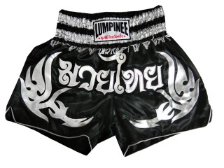 Lumpinee Thai Boxing Shorts : LUM-050-Black-Silver