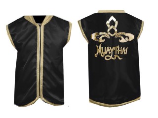 Customized Kanong Muay Thai Cornerman Jacket : Black Lai Thai