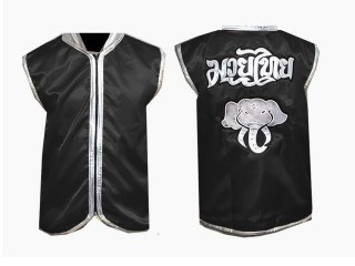 Customized Muay Thai Cornerman Jacket : Black Elephant