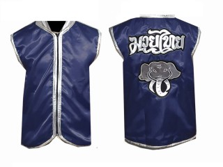 Customized Muay Thai Cornerman Jacket : Navy Elephant