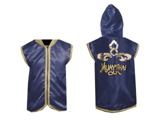 Customized Kanong Muay Thai Hoodies : Navy Lai Thai