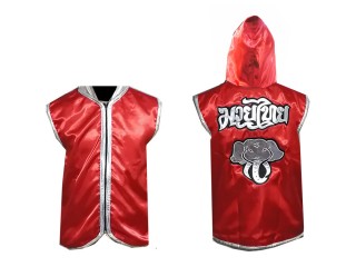 Customized Kanong Thai Boxing Hoodies : Red/Elephant